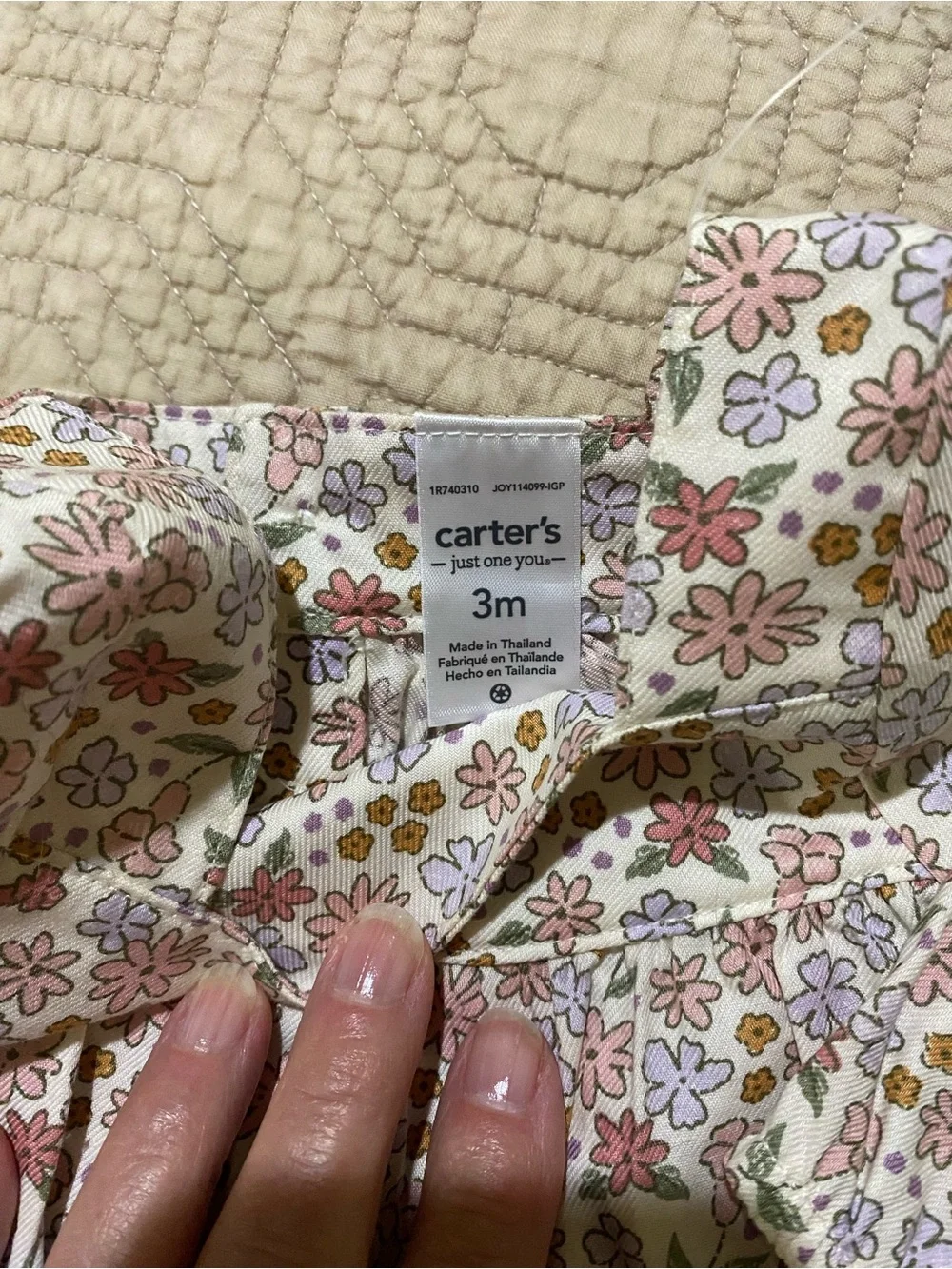 Carter's Floral & Neutral Baby Outfit Set - Cream, Olive, Navy